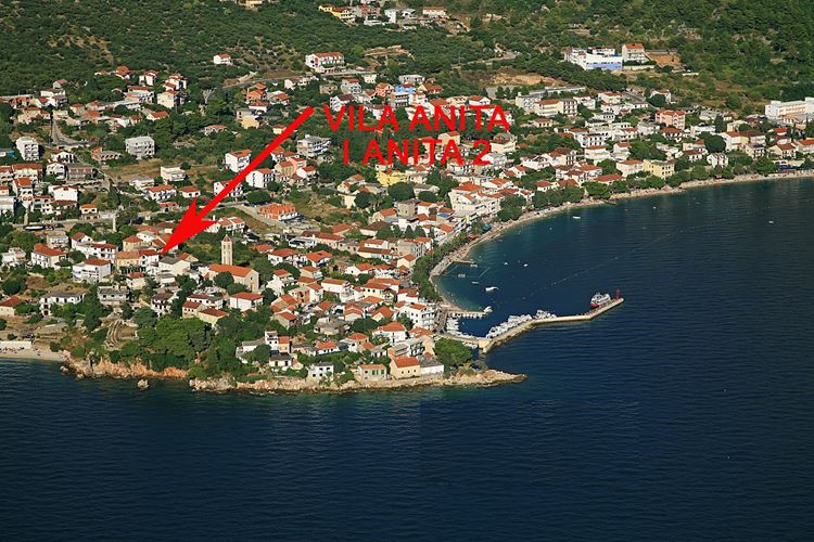Anita vila - pozice na mapě - Gradac - 101 CK Zemek - Chorvatsko